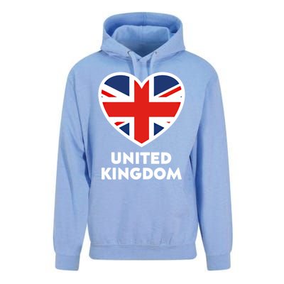 United Kingdom Flag Heart Shaped England Union Jack Gift Unisex Surf Hoodie