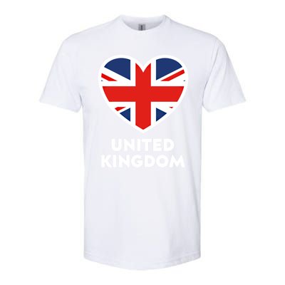 United Kingdom Flag Heart Shaped England Union Jack Gift Softstyle CVC T-Shirt