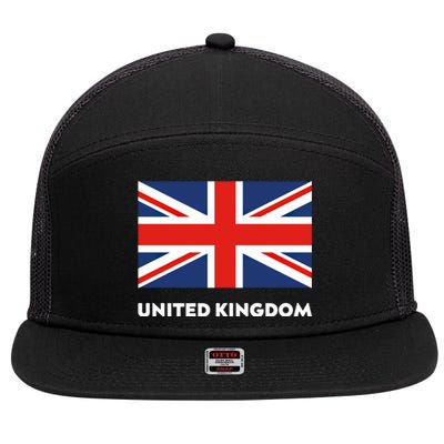 United Kingdom Flag White Blue And Red England Union Jack Gift 7 Panel Mesh Trucker Snapback Hat