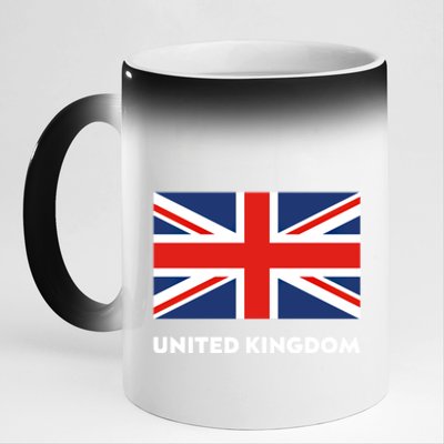 United Kingdom Flag White Blue And Red England Union Jack Gift 11oz Black Color Changing Mug