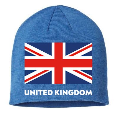 United Kingdom Flag White Blue And Red England Union Jack Gift Sustainable Beanie