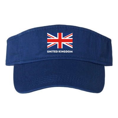 United Kingdom Flag White Blue And Red England Union Jack Gift Valucap Bio-Washed Visor