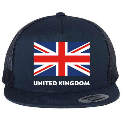 United Kingdom Flag White Blue And Red England Union Jack Gift Flat Bill Trucker Hat