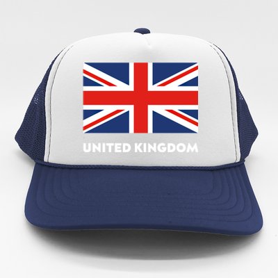 United Kingdom Flag White Blue And Red England Union Jack Gift Trucker Hat