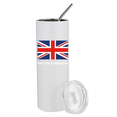 United Kingdom Flag White Blue And Red England Union Jack Gift Stainless Steel Tumbler