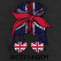 United Kingdom Flag Messy Girl Bun 7 Panel Mesh Trucker Snapback Hat