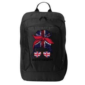 United Kingdom Flag Messy Girl Bun City Backpack