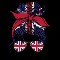 United Kingdom Flag Messy Girl Bun Drawstring Bag