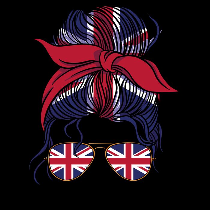 United Kingdom Flag Messy Girl Bun Drawstring Bag