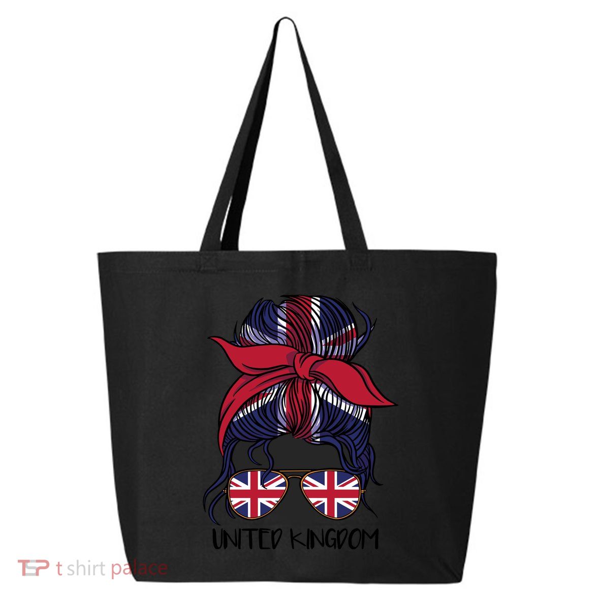 United Kingdom Flag Messy Girl Bun 25L Jumbo Tote