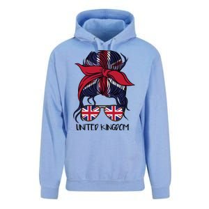 United Kingdom Flag Messy Girl Bun Unisex Surf Hoodie