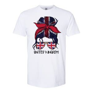 United Kingdom Flag Messy Girl Bun Softstyle CVC T-Shirt