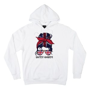 United Kingdom Flag Messy Girl Bun Hoodie