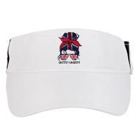 United Kingdom Flag Messy Girl Bun Adult Drive Performance Visor