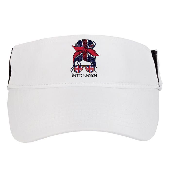 United Kingdom Flag Messy Girl Bun Adult Drive Performance Visor