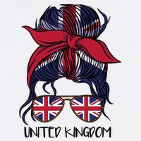 United Kingdom Flag Messy Girl Bun Adult Drive Performance Visor