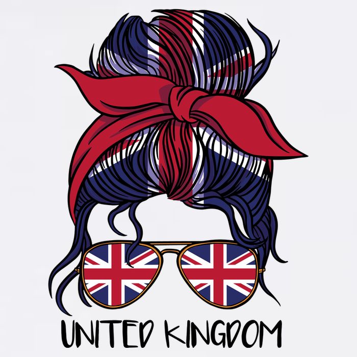 United Kingdom Flag Messy Girl Bun Adult Drive Performance Visor