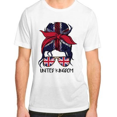 United Kingdom Flag Messy Girl Bun Adult ChromaSoft Performance T-Shirt