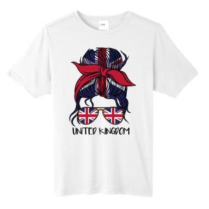 United Kingdom Flag Messy Girl Bun Tall Fusion ChromaSoft Performance T-Shirt