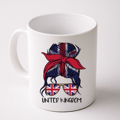 United Kingdom Flag Messy Girl Bun Mug