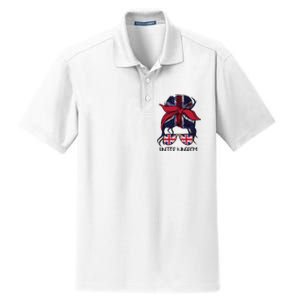 United Kingdom Flag Messy Girl Bun Dry Zone Grid Polo