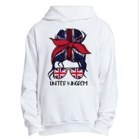 United Kingdom Flag Messy Girl Bun Urban Pullover Hoodie