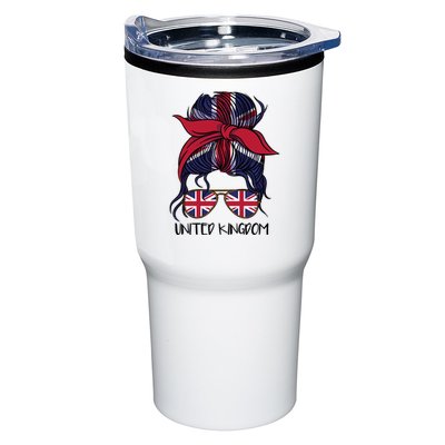 United Kingdom Flag Messy Girl Bun Tumbler