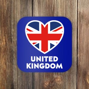 United Kingdom Flag Heart Shaped England Union Jack Great Gift Coaster