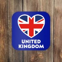 United Kingdom Flag Heart Shaped England Union Jack Great Gift Coaster