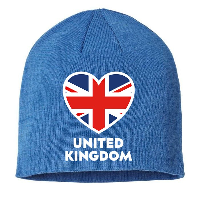 United Kingdom Flag Heart Shaped England Union Jack Great Gift Sustainable Beanie