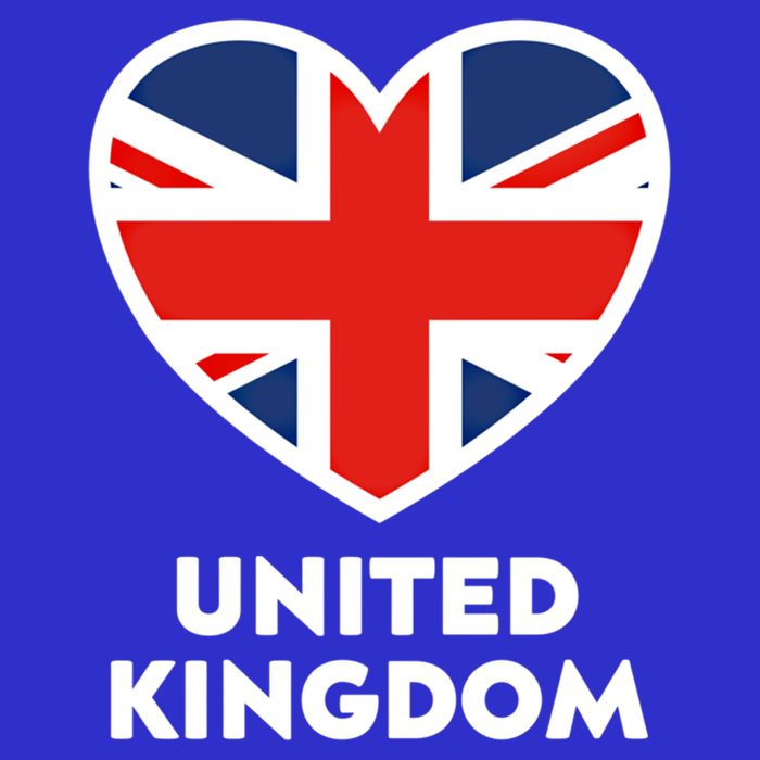 United Kingdom Flag Heart Shaped England Union Jack Great Gift Sustainable Beanie