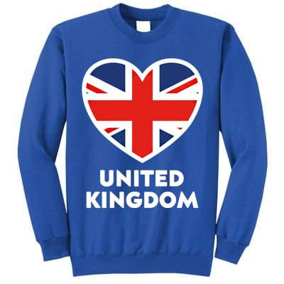 United Kingdom Flag Heart Shaped England Union Jack Great Gift Tall Sweatshirt