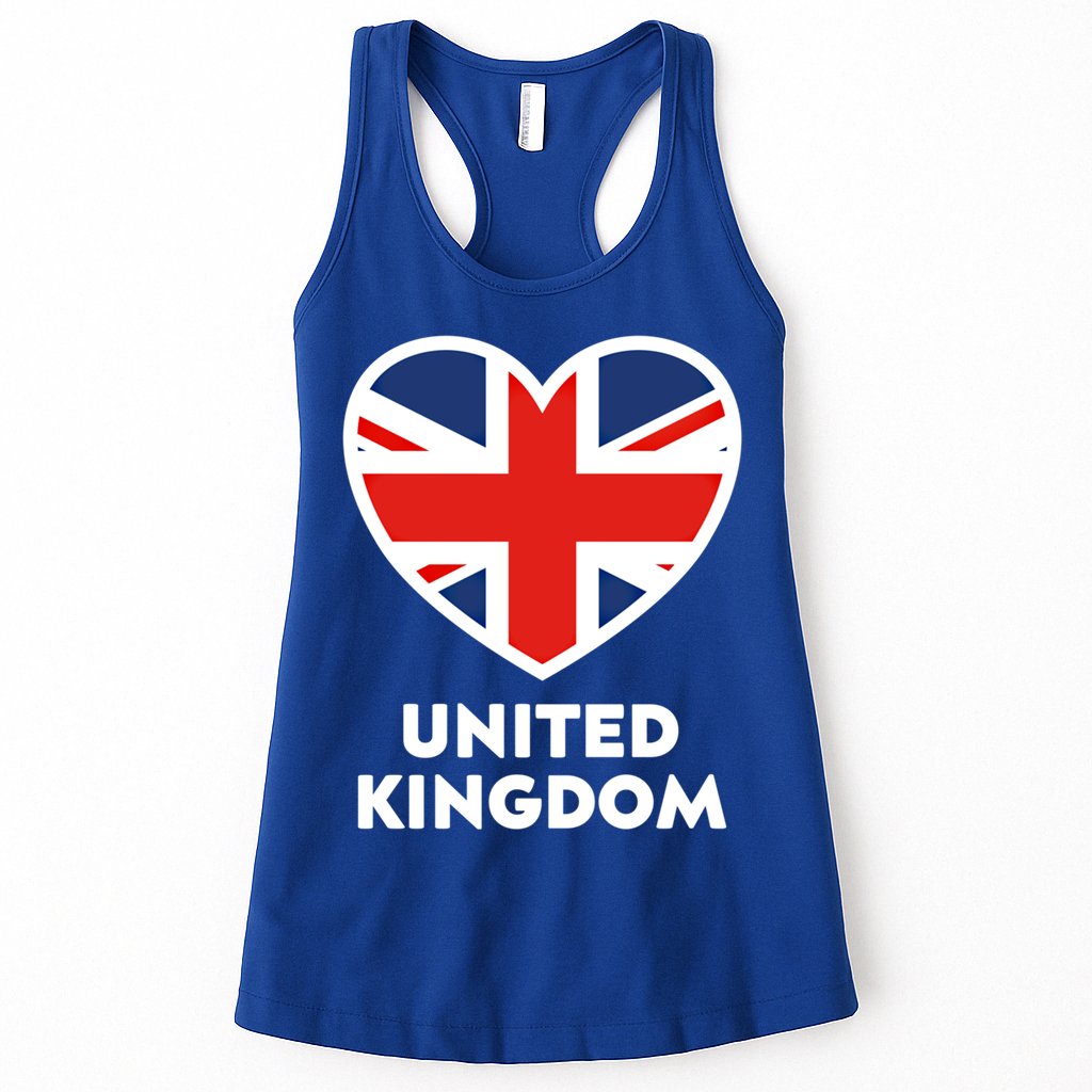 United Kingdom Flag Heart Shaped England Union Jack Great Gift Womens Tank Top