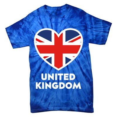 United Kingdom Flag Heart Shaped England Union Jack Great Gift Tie-Dye T-Shirt