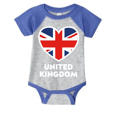 United Kingdom Flag Heart Shaped England Union Jack Great Gift Infant Baby Jersey Bodysuit