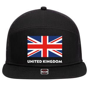 United Kingdom Flag White Blue And Red England Union Jack Gift 7 Panel Mesh Trucker Snapback Hat