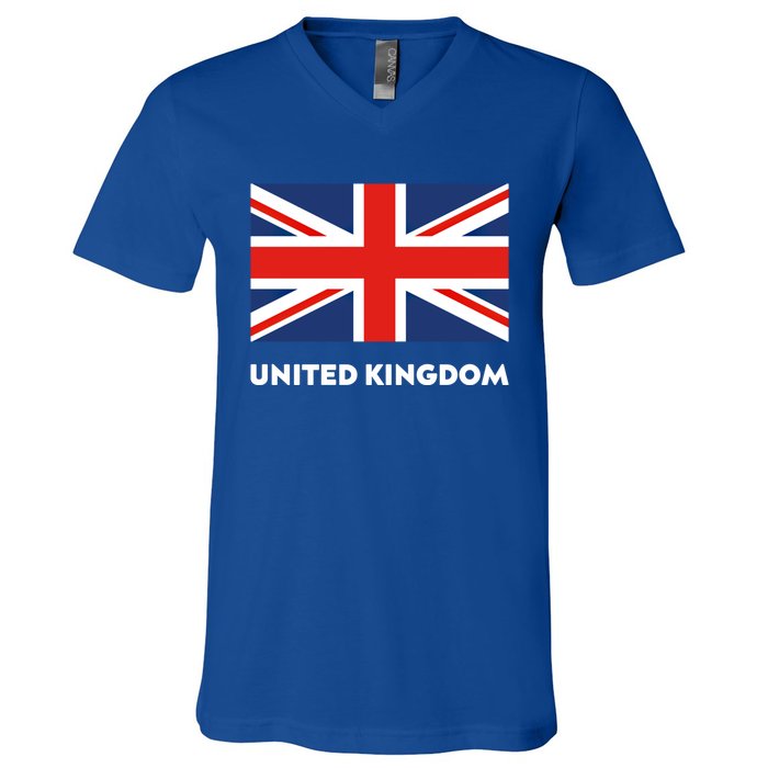 United Kingdom Flag White Blue And Red England Union Jack Gift V-Neck T-Shirt