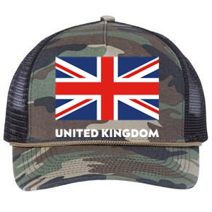 United Kingdom Flag White Blue And Red England Union Jack Gift Retro Rope Trucker Hat Cap