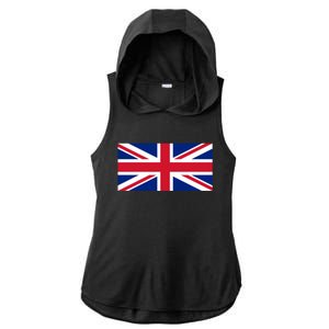 United Kingdom Flag British Union Jack Uk Flags Great Gift Ladies PosiCharge Tri-Blend Wicking Draft Hoodie Tank