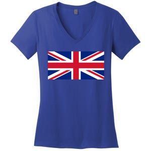 United Kingdom Flag British Union Jack Uk Flags Great Gift Women's V-Neck T-Shirt