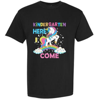 Unicorn Kindergarten Here I Come School Kindergarten Girl Garment-Dyed Heavyweight T-Shirt