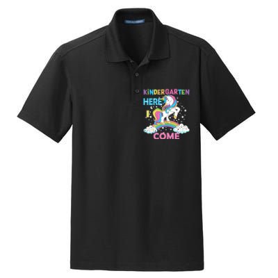 Unicorn Kindergarten Here I Come School Kindergarten Girl Dry Zone Grid Polo