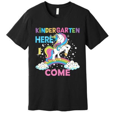 Unicorn Kindergarten Here I Come School Kindergarten Girl Premium T-Shirt