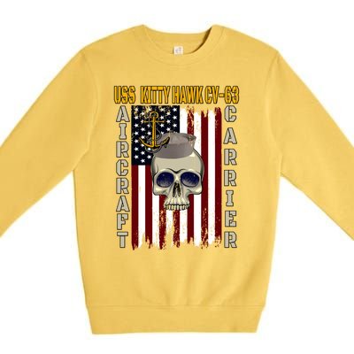 Uss Kitty Hawk Cvmeaningful Gift63 Veterans Day Dad Son Grandpa Great Gift Premium Crewneck Sweatshirt