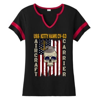 Uss Kitty Hawk Cvmeaningful Gift63 Veterans Day Dad Son Grandpa Great Gift Ladies Halftime Notch Neck Tee