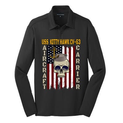 Uss Kitty Hawk Cvmeaningful Gift63 Veterans Day Dad Son Grandpa Great Gift Silk Touch Performance Long Sleeve Polo