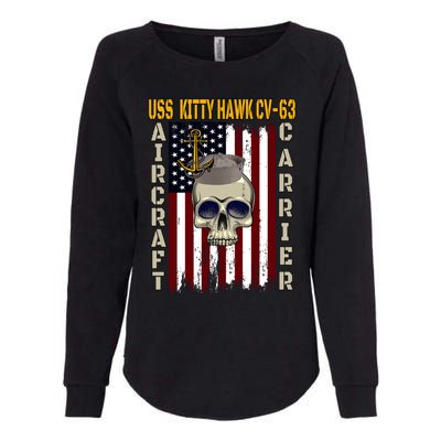 Uss Kitty Hawk Cvmeaningful Gift63 Veterans Day Dad Son Grandpa Great Gift Womens California Wash Sweatshirt