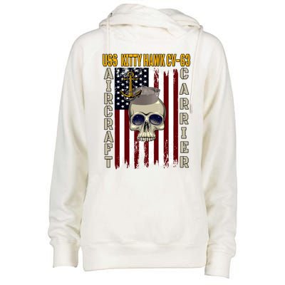 Uss Kitty Hawk Cvmeaningful Gift63 Veterans Day Dad Son Grandpa Great Gift Womens Funnel Neck Pullover Hood