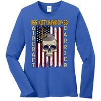 Uss Kitty Hawk Cvmeaningful Gift63 Veterans Day Dad Son Grandpa Great Gift Ladies Long Sleeve Shirt