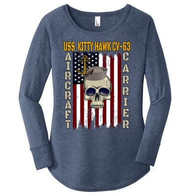 Uss Kitty Hawk Cvmeaningful Gift63 Veterans Day Dad Son Grandpa Great Gift Women's Perfect Tri Tunic Long Sleeve Shirt